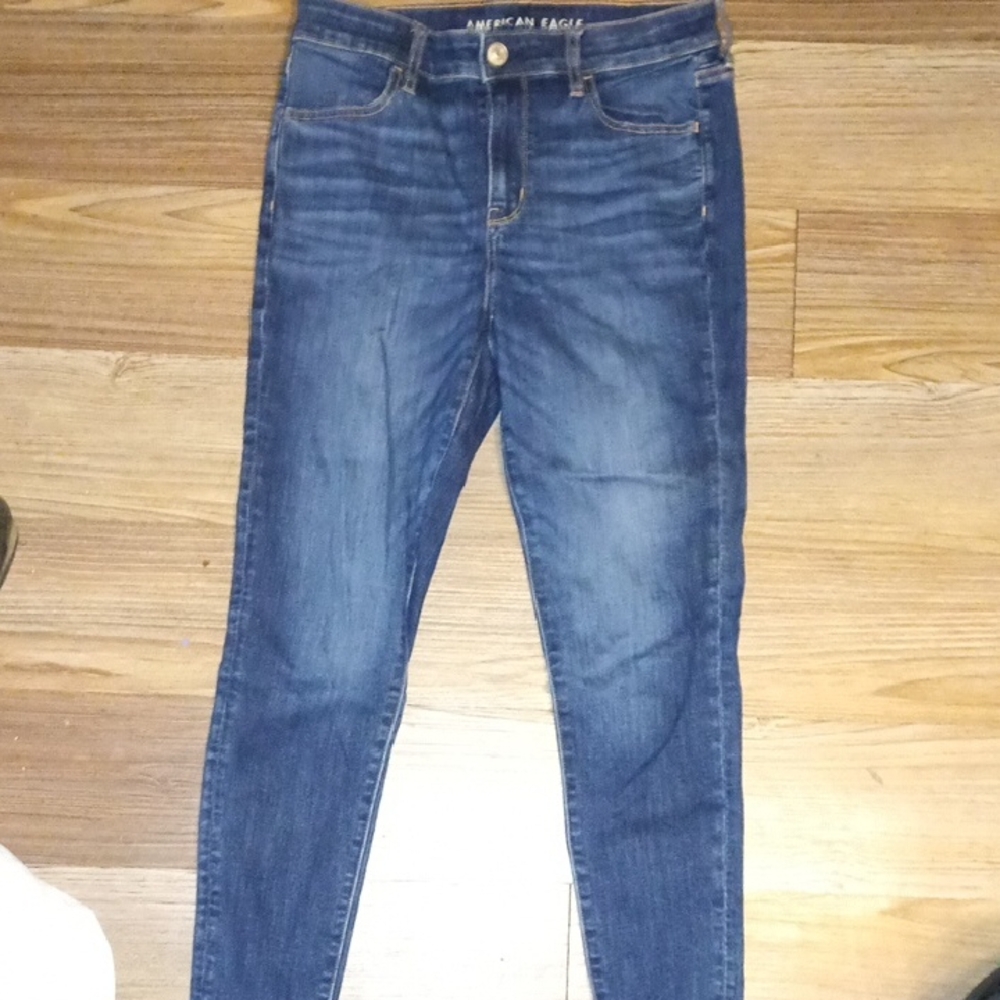 American Eagle Outfitters Women's Dark Blue Skinny Jeans